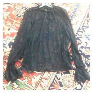 Lace top with flared wrists